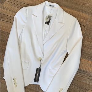 EXPRESS White Studio Stretch Blazer 0